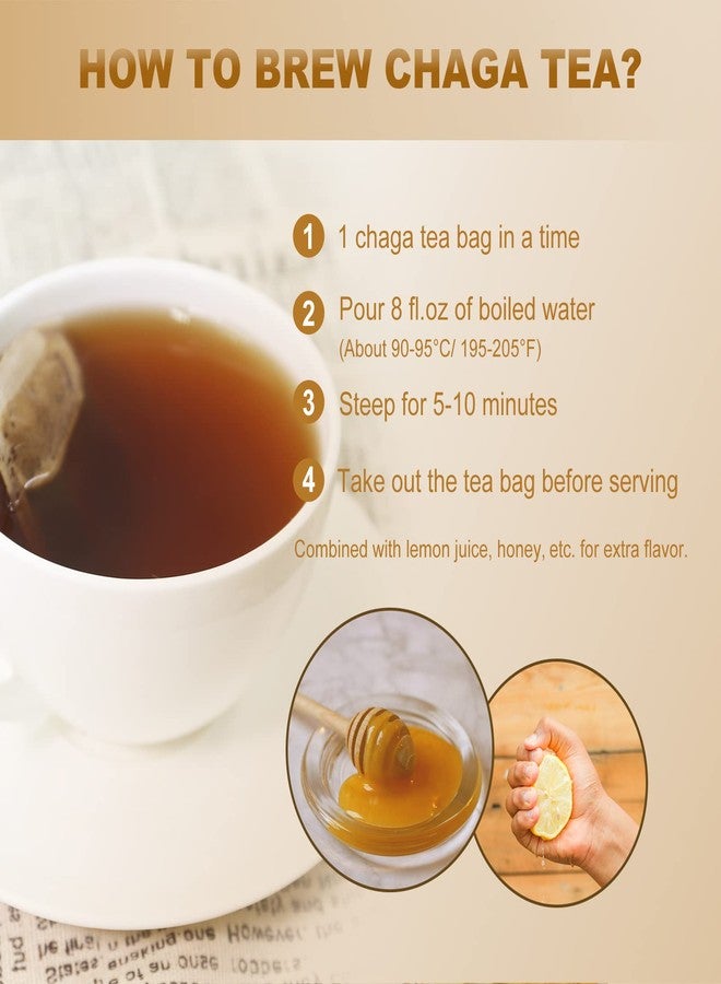 كامل فول تشيا - أكياس شاي تشاغا، 30 كيس شاي، 2 غرام/كيس - شاي فطر تشاغا فاخر - غير معدل وراثيًا - خالٍ من الكافيين - غني بمضادات الأكسدة ويساعد على الهضم - Image 4